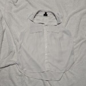 Worthington White Sleeveless Blouse